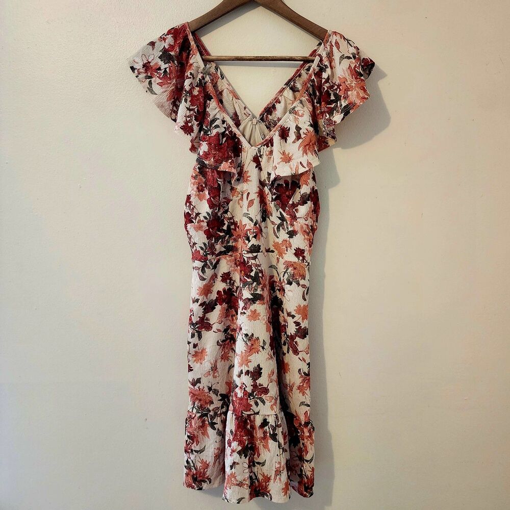 NWOT CATO red and cream floral dress